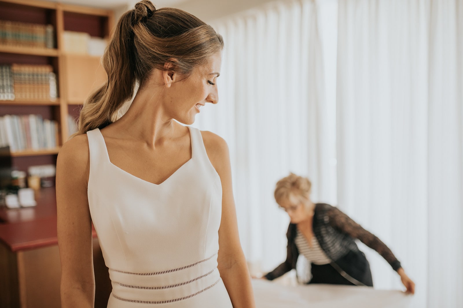 vestido de novia cola en organza de seda